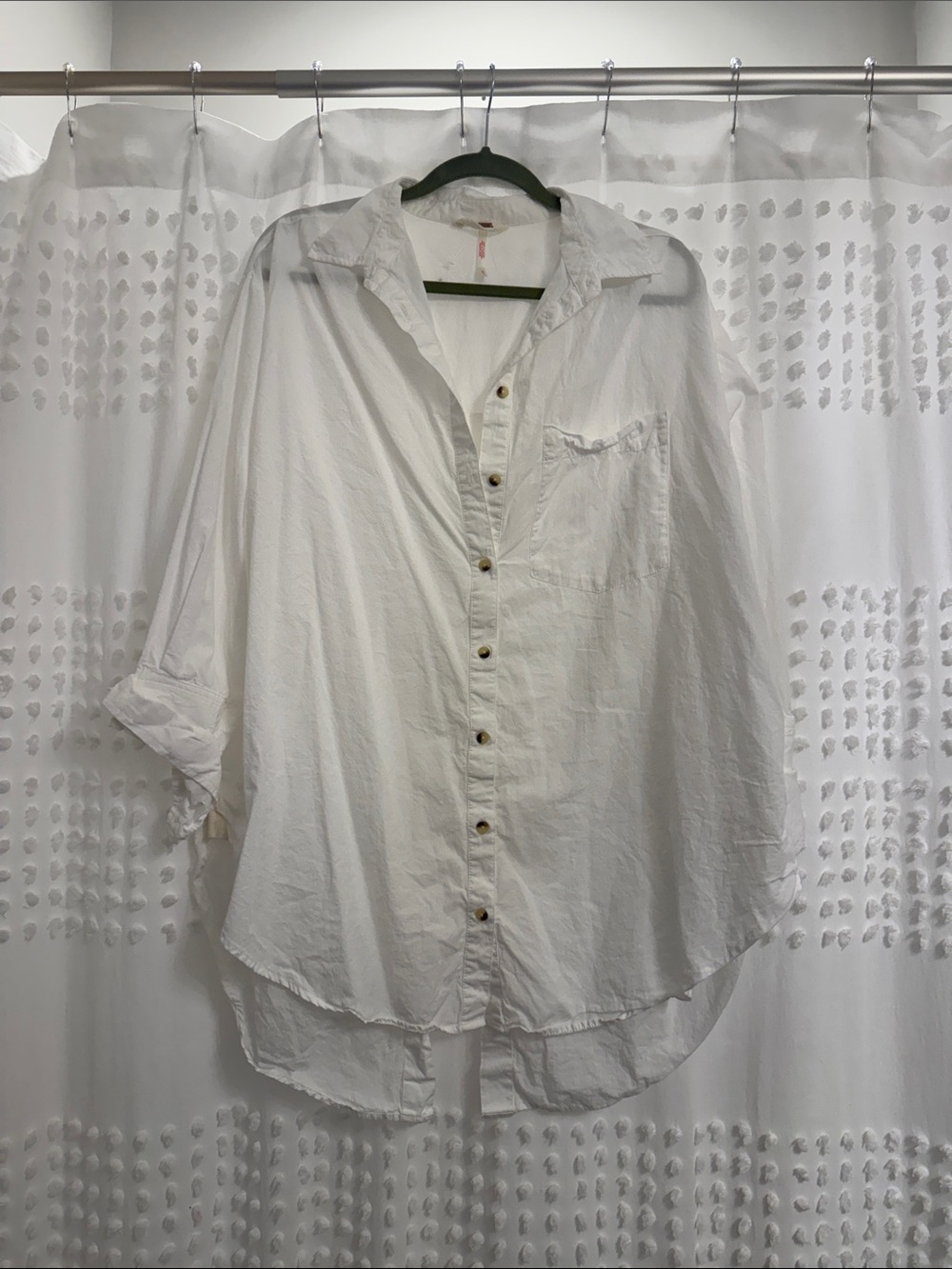 Free People Tie Back Tunic Button-Down Shirt